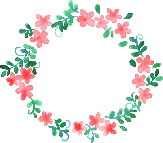 Pink Floral Wreath Vector Image