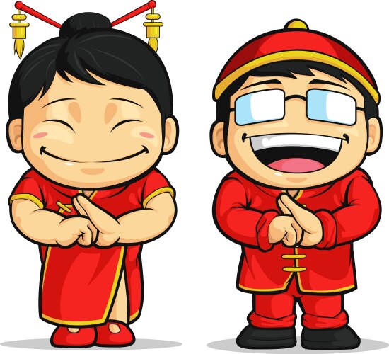 Chinese New Year Couple Vector Image