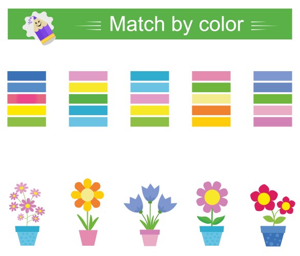 match by color attention tasks for children vector image