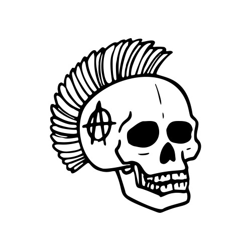 Punk Skull with Mohawk Vector Image