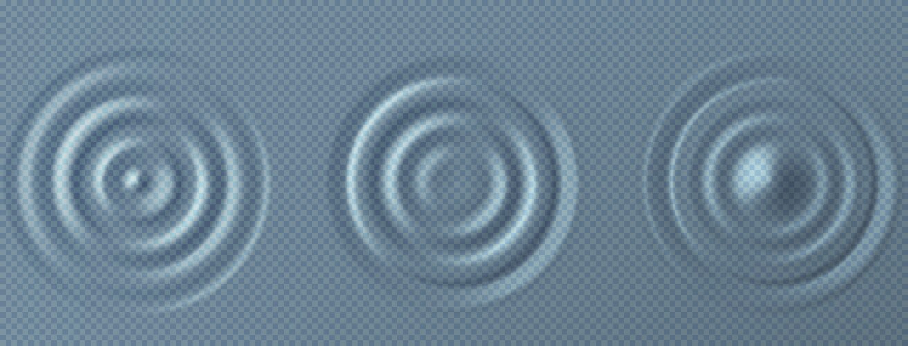 Drops and ripples circular wave on water surface Vector Image