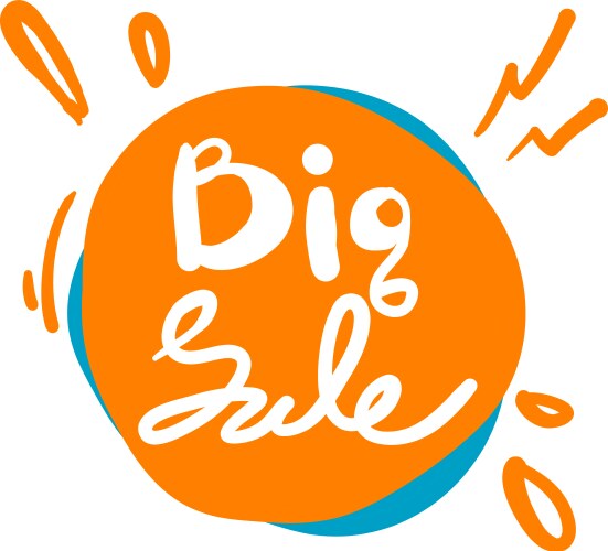 Big sale balloon hand drawn doodle style vector image