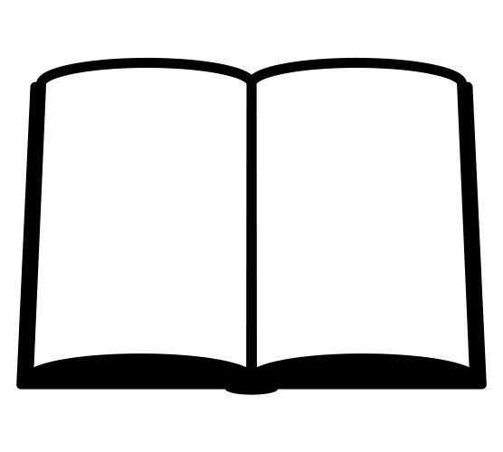 Book - black and white simple symbol icon of open Vector Image