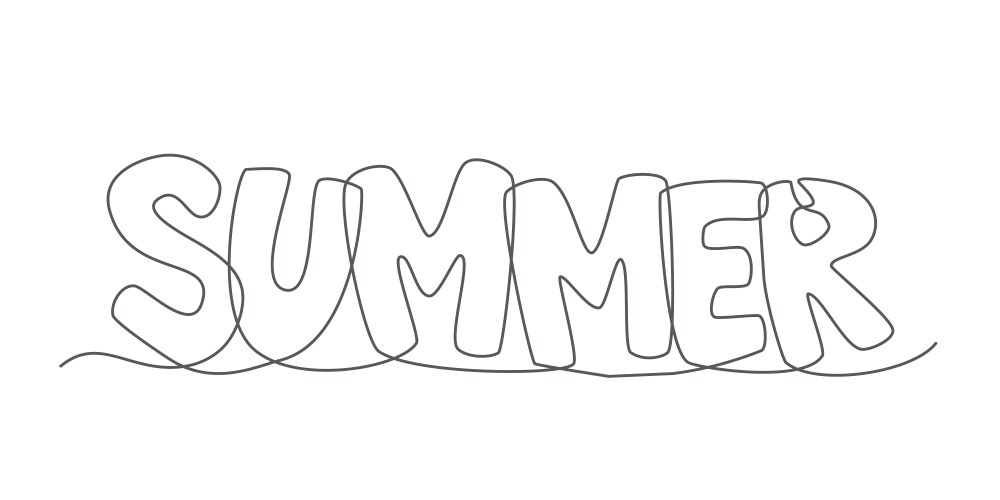 Summer one line drawing on white background Vector Image