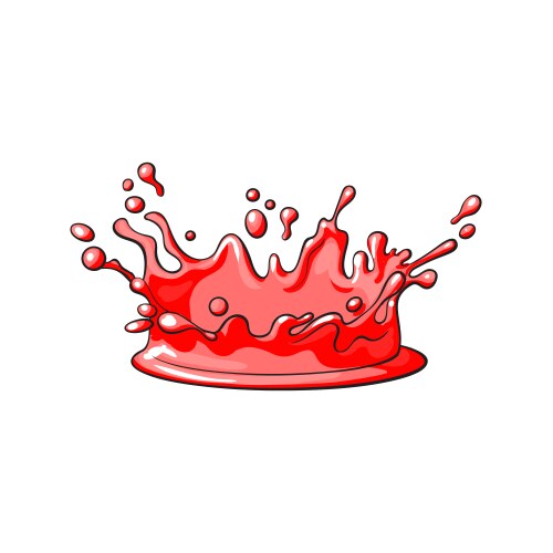 Cartoon red juice drop splash isolated Vector Image