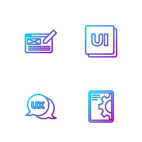 Set line web development ui or ux design vector image
