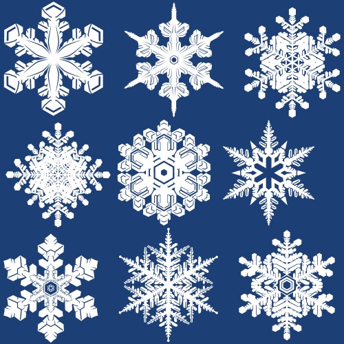 Snowflake set Royalty Free Vector Image - VectorStock