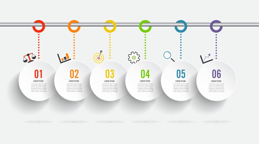 Template timeline infographic colored horizontal Vector Image