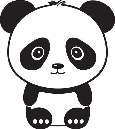 a cute cartoon panda vector image