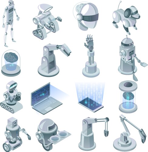Artificial intelligence network virtual ai bot Vector Image