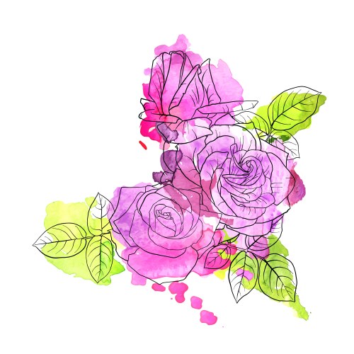 Wedding invitation with roses Royalty Free Vector Image
