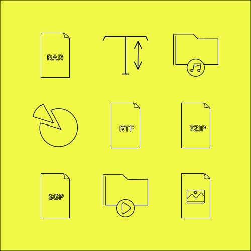Files and folders linear icon set simple outline vektorbild