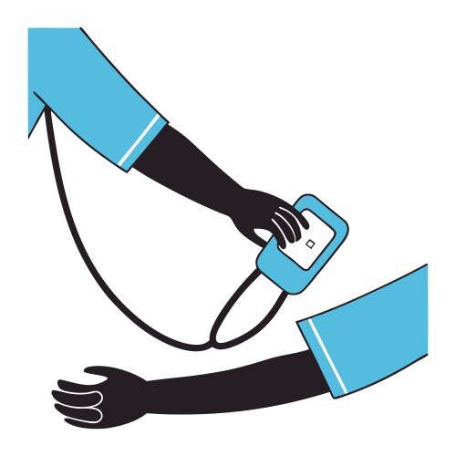 Medical professional taking blood pressure reading Vector Image