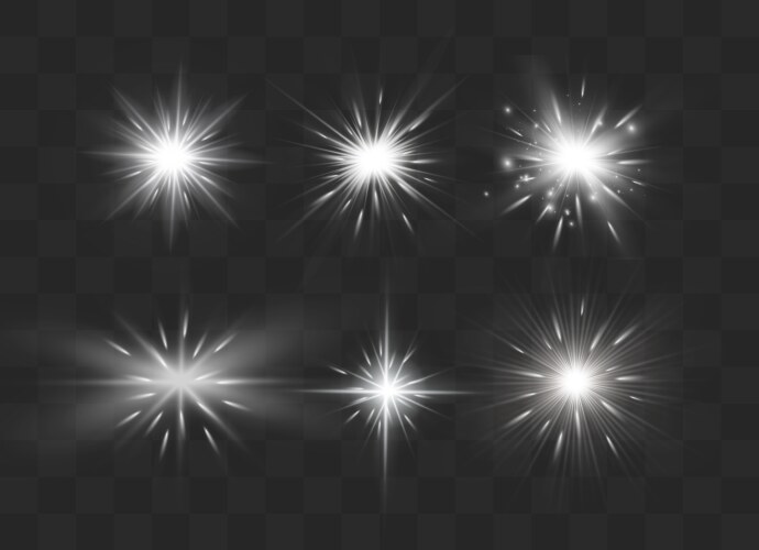 Pink lens flares set isolated on transparent Vector Image