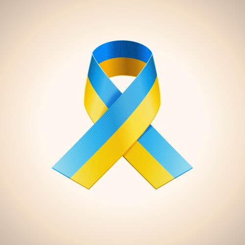 Ukrainian Flag Ribbon Vector Image