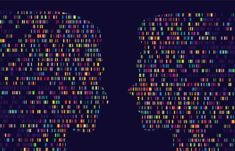 human genome map dna test sequence barcoding big vector