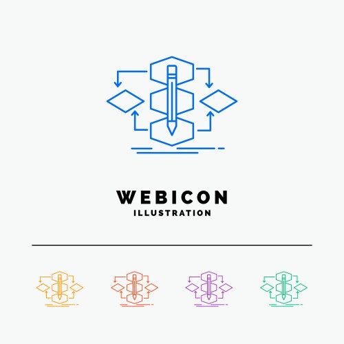 Algorithm design method model process 5 color vector image