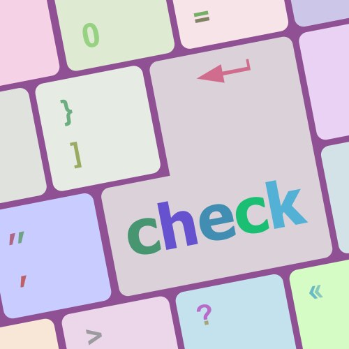 Check button on computer pc keyboard key vektorbild