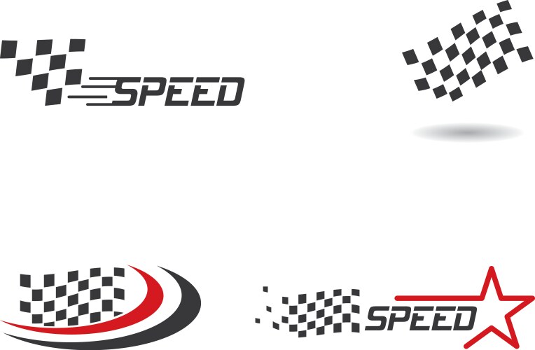 Racing Number 3 Icon - Checkered Flag Royalty Free Vector