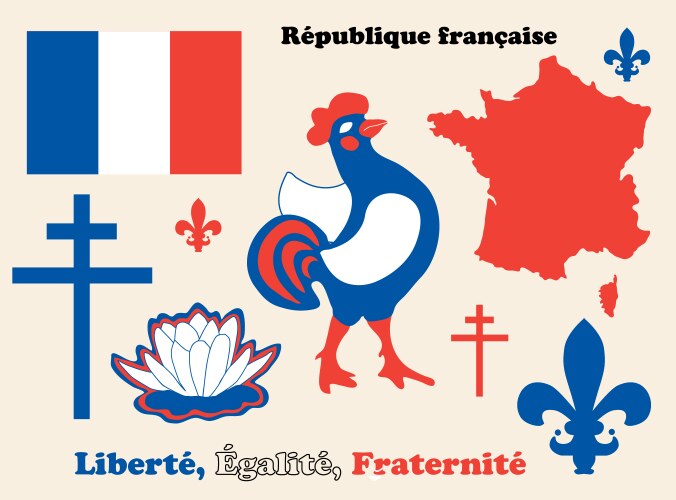 Symbols of france vector image