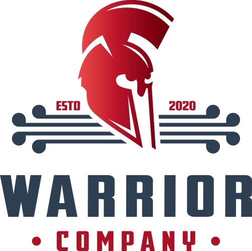 Warrior head logo design Vector Image