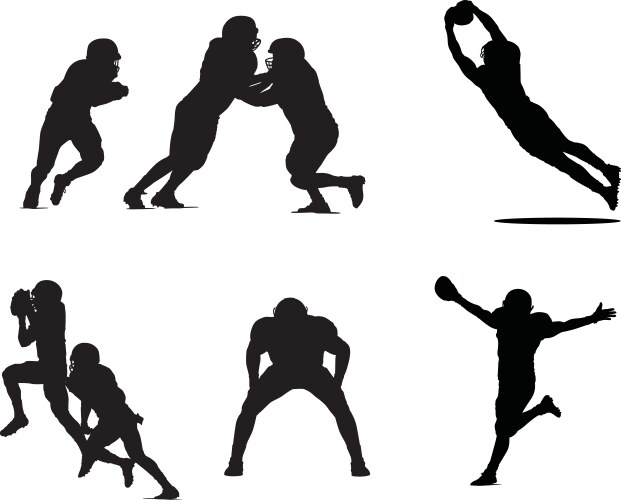 Football Player Silhouettes Vector Image