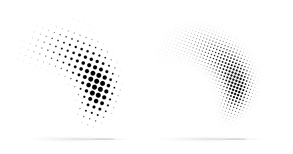 halftone dots curve pattern texture background set vector image