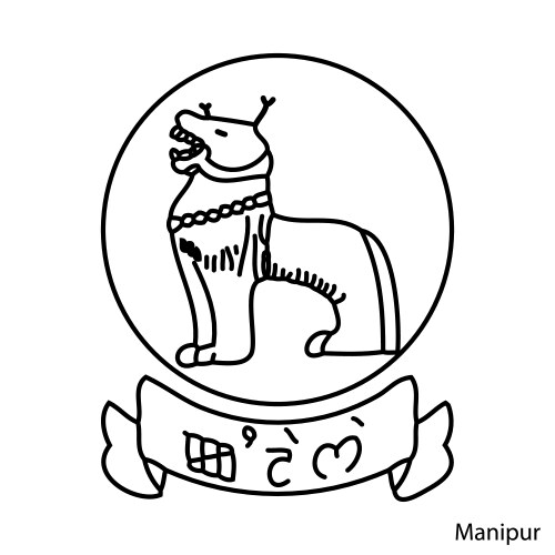 coat arms manipur is a indian region emblem vector image vector image