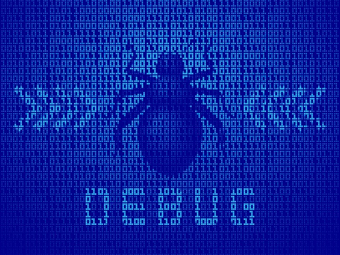 Computer Error Code - Binary Bug vektorbild