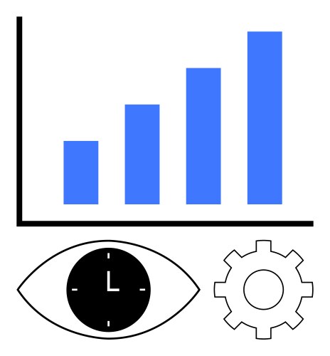 Data analysis tools with growth icons clock Vector Image