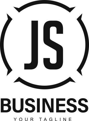 Js initial a logo design with abstract style vector image