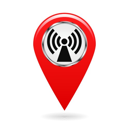 Map pointer index electromagnetic field areas vector image