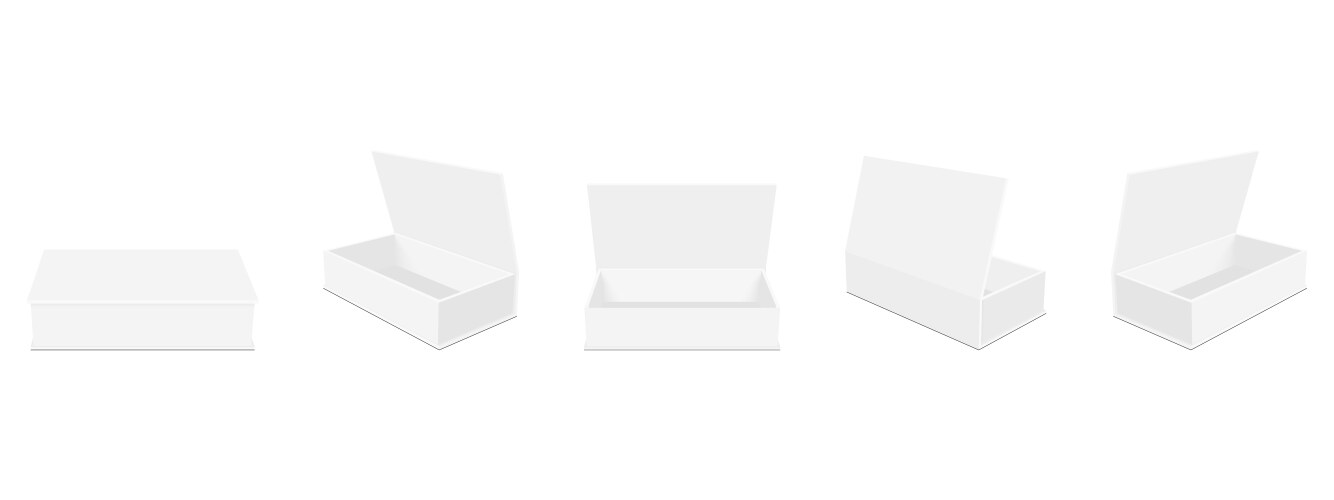 set of rectangular packaging boxes with lid vector image