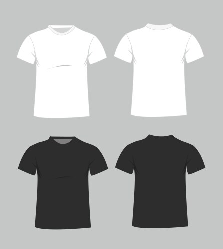 blank t-shirt template front and back vector image