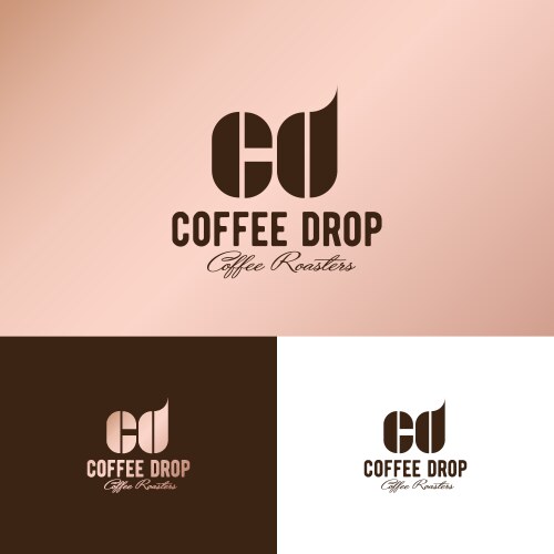 cd monogram logo coffee drop vector