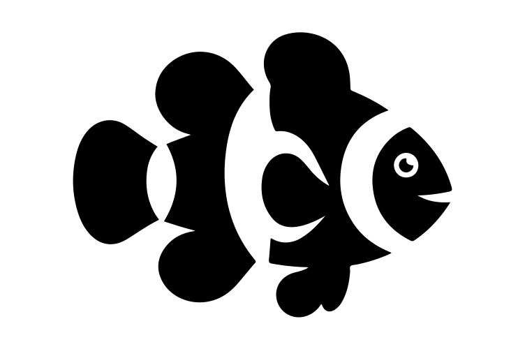 Clownfish silhouette premium graphic design Vector Image