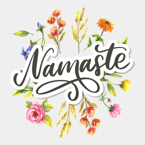 Namaste lettering indian greeting hello in hindi vector image