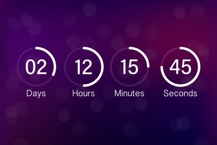 Countdown clock counter timer ui app digital vektorbild