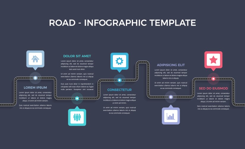 Road map toolkit Royalty Free Vector Image - VectorStock
