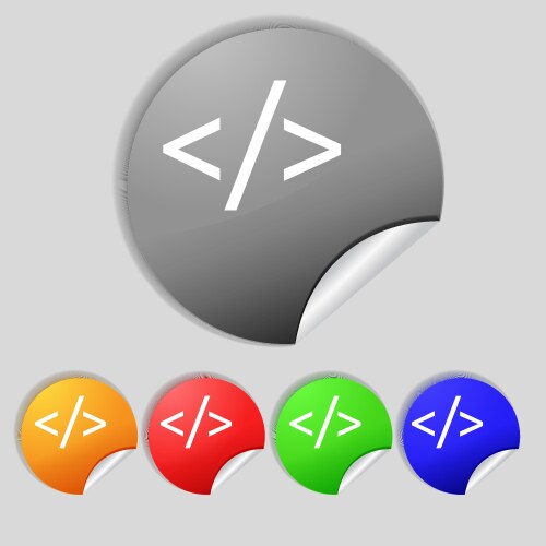 Code sign icon programming language symbol set vector image