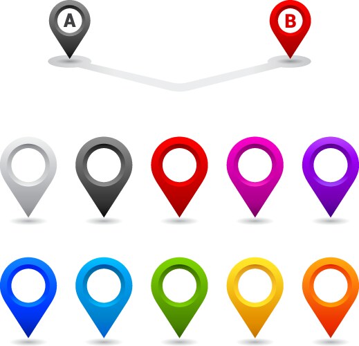 Map pin flat design style modern icon pointer Vector Image