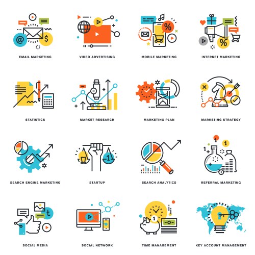 Farm and gardening - line design style icons set Vector Image