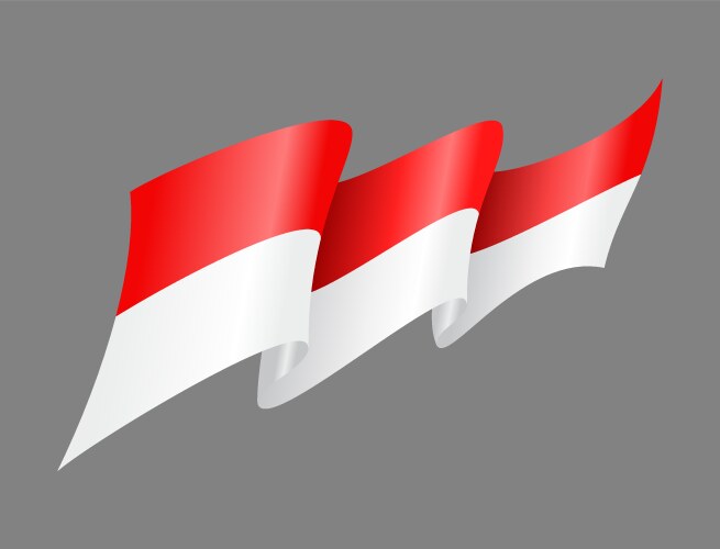 indonesian flag wavy abstract background vector image