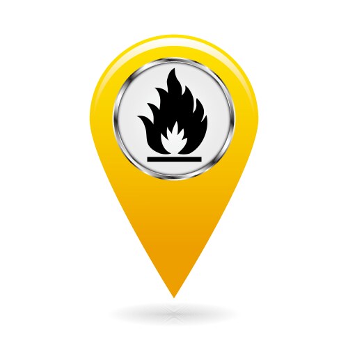 Map pointer index of flammable substances vector image