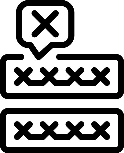 Wrong password showing access denied message vector image