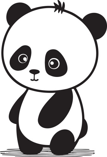 a cute cartoon panda vector