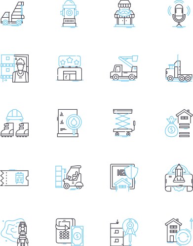 Building design linear icons set architecture vector image