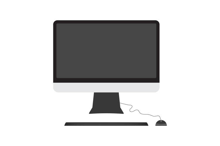 Computer monitor display mouse keyboard vector image