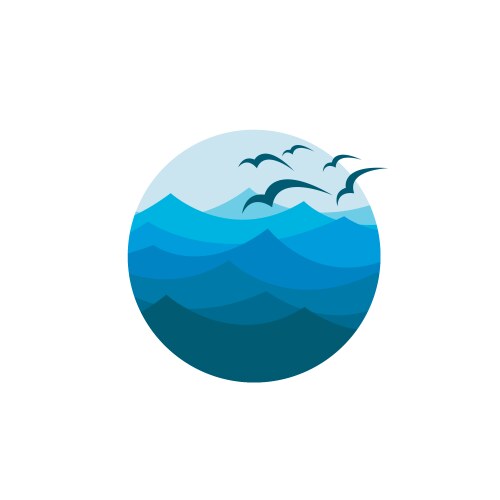 Ocean wave logo Royalty Free Vector Image - VectorStock