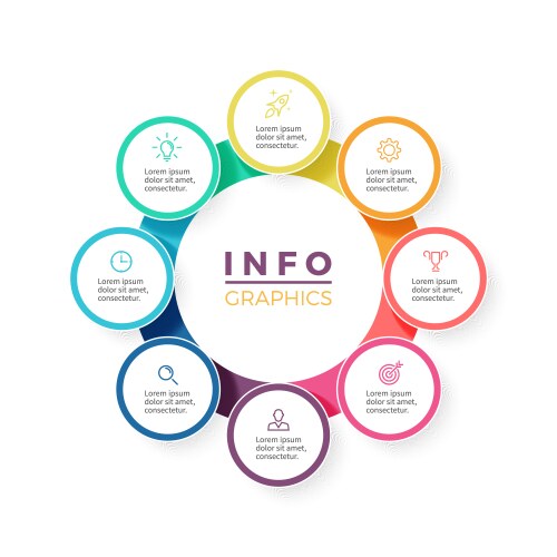 Dms infographic 10 steps bubble design system Vector Image